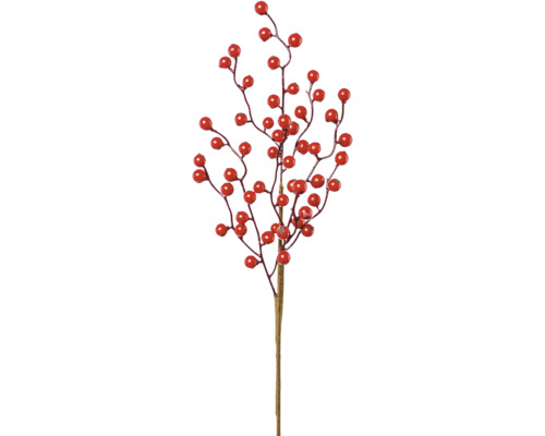 Branche de baies artificielles avec baies rouges, branche décorative pour Noël et compositions florales.