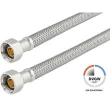 Tuyaux de raccordement flexibles en acier inoxydable avec écrous et certification DVGW.