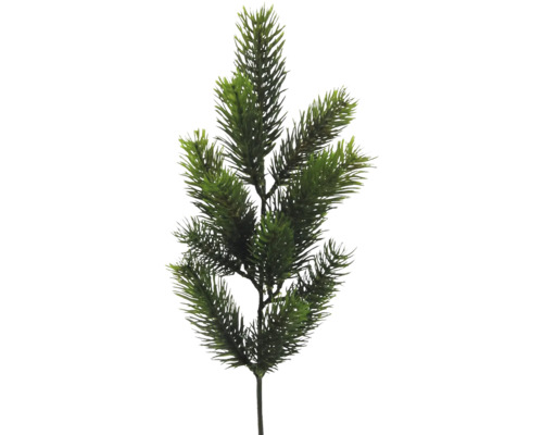 Branche de sapin artificielle verte en plastique pour décoration de Noël.
