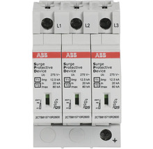 Dreipoliges ABB Überspannungsschutzgerät Typ 1 und Typ 2 für 275 Volt Wechselspannung mit Statusanzeigen und ABB Logo.