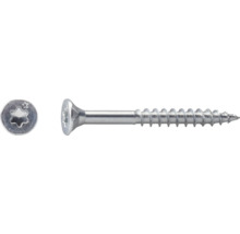 Senkkopfschraube mit Teilgewinde und Torx-Antrieb, Draufsicht und Seitenansicht.