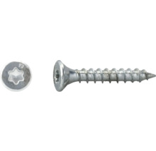 Universalschraube aus verzinktem Stahl mit Senkkopf und Torx-Antrieb.