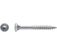 Senkkopfschraube mit Torx-Antrieb und Teilgewinde aus verzinktem Stahl.