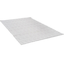 Teppich mit geometrischem Rautenmuster in Grau und Weiß