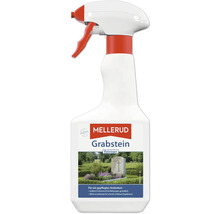 Nettoyant pour pierres tombales Mellerud en vaporisateur pour éliminer en profondeur les salissures et les décolorations des monuments funéraires.