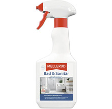 Nettoyant puissant pour salle de bain et sanitaires Mellerud en flacon pulvérisateur contre le calcaire et la saleté.