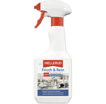 Mellerud Frisch und Rein 2 in 1 Textilerfrischer und Fleckenentferner an der Sprühfläsch fir d Botze vu Polster an Textilien.