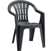 Chaise de jardin empilable en plastique noir