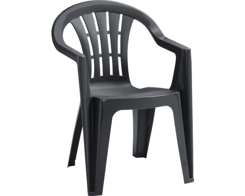 Chaise de jardin empilable en plastique noir