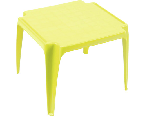 Table pour enfants carrée en plastique vert citron.