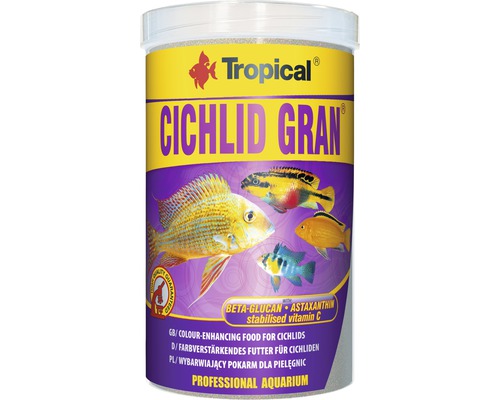 Nourriture granulée Tropical Cichlid Gran 1 l Boîte de nourriture pour poissons Tropical Cichlid Gran