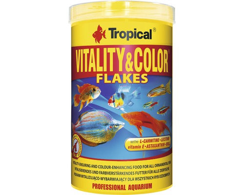 Nourriture en flocons Tropical Vitality & Color Flakes 1 l Tropical Vitality et Color Flakes nourriture pour poissons d''ornement