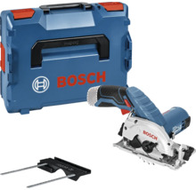 Bosch Akku-Handkreissäge mit Parallelanschlag und Transportkoffer.