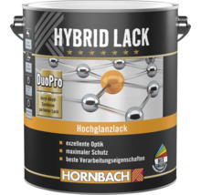 Hornbach Hybrid Lack DuoPro Hochglanzlack, Acryl-Alkyd-Symbiose, wasserbasiert, für innen und außen.