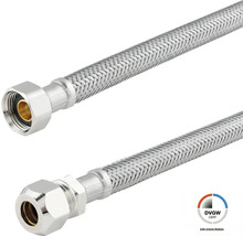 Flexible de raccordement en tresse d'acier inoxydable, certifié pour les installations d'eau potable.