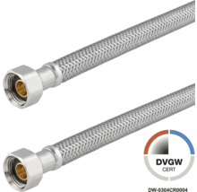 Tuyau flexible avec tresse en acier inoxydable et certification DVGW.