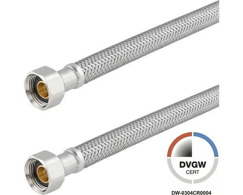 Tuyau de raccordement flexible en acier inoxydable avec certification DVGW.