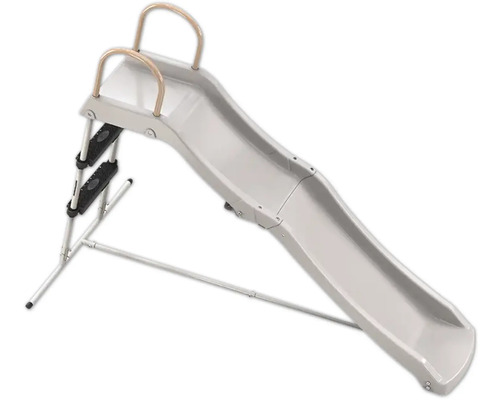 Toboggan pour enfants autoportant avec échelle et mains courantes en plastique et métal.