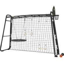 Portique de jeux EXIT Toys avec cage de foot, balançoire nid, anneaux de gymnastique, balançoire classique et panier de basket en métal.