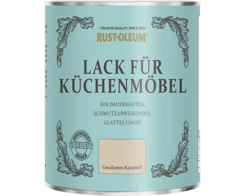 Rust-Oleum Lack für Küchenmöbel, Farbton Gesalzenes Karamell, zertifiziert spielzeugsicher.