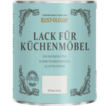 Peinture Rust-Oleum pour meubles de cuisine en gris d'hiver, finition lisse et résistante aux salissures, certifiée sans danger pour les jouets.