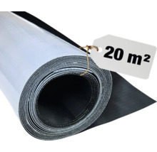 Schwarze Rolle Teichfolie oder Dachfolie mit einer Fläche von 20 Quadratmeter.