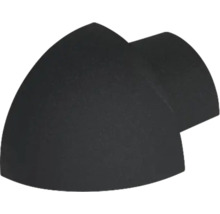 Embout d'angle noir en plastique pour profilés.