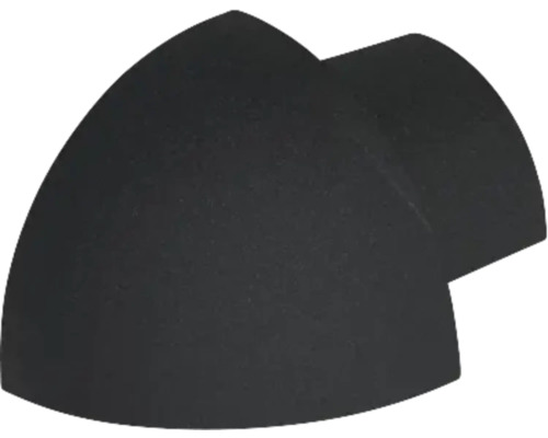 Embout d'angle noir en plastique pour profilés.
