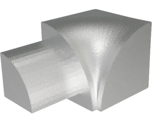 Coin intérieur pour plinthes avec surface structurée et aspect métallique