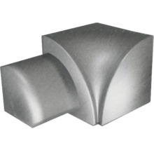 Coin intérieur pour plinthes en plastique gris, conçu pour des finitions arrondies dans les coins de mur.