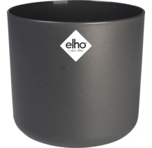 Pot de fleurs cylindrique anthracite mat avec Elho Logo.