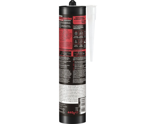 Mastic de fixation Pattex Ni Clou Ni Vis Objets Lourds, cartouche de 440 grammes avec canule.