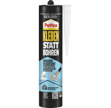 Pattex Montagekleber Kleben statt Bohren, wasserresistent, innen und außen, 125 Kilogramm pro Quadratmeter Anfangshaftung.