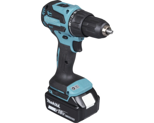 Perceuse à percussion sans fil Makita 18 Volt turquoise et noire avec batterie lithium-ion