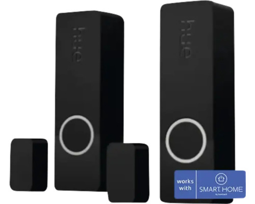 Lot de deux capteurs de contact Philips Hue en noir, compatible avec SMART HOME by hornbach.