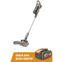 Aspirateur balai sans fil Worx avec brosse motorisée et batterie gratuite 20 Volts 4,0 Ampères-heures Power Share Pro.