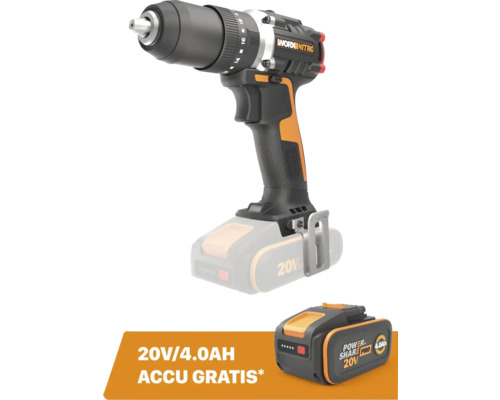Worx Nitro Akku-Bohrschrauber 20 Volt inklusive zusätzlichem Akku 4,0 Amperestunden.