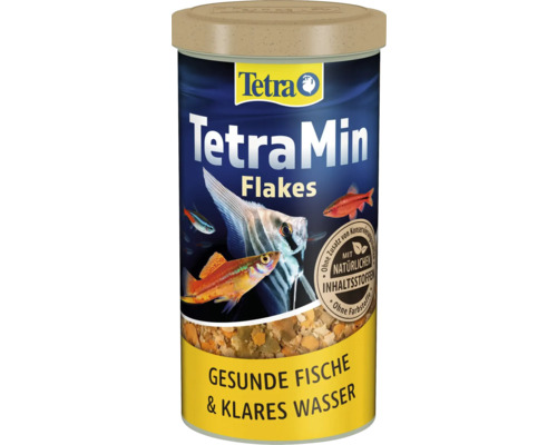 TetraMin Flakes Fischfutter für Zierfische in der Dose für gesundes Wasser und gesunde Fische, mit natürlichen Inhaltsstoffen.