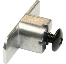 Support pour tablette en verre en métal avec vis de serrage noire pour meubles.