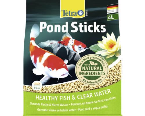 TetraPond Sticks 4 Liter Tetra Pond Sticks Teichfischfutter für gesunde Fische und klares Wasser, 4 Liter, Pelletgröße 8 bis 12 Millimeter.