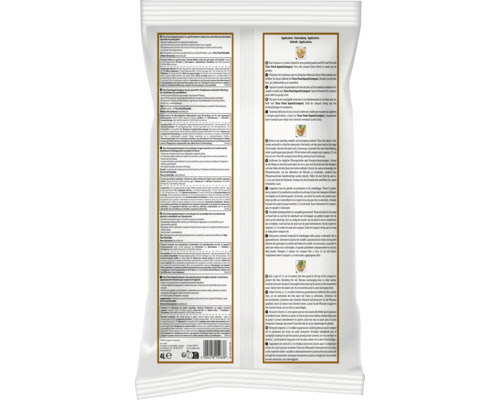 Verso de l emballage Tetra Pond AquaticCompost avec instructions d utilisation en plusieurs langues, Tetra Logo et code barres.