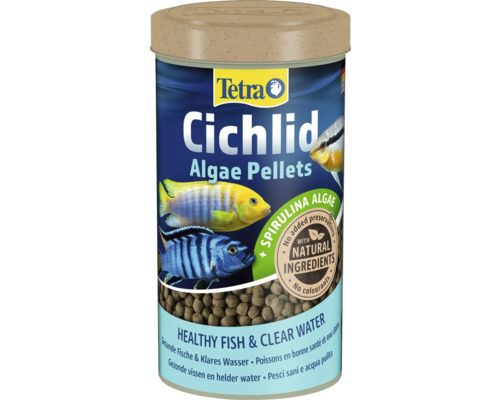 Tetra Cichlid Algae 500 ml Tetra Cichlid Algae Pellets, Fischfutter für Cichliden mit Spirulina-Algen und natürlichen Inhaltsstoffen in einer Dose.