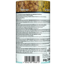 Étiquette de nourriture pour poissons Tetra PRO Menu avec informations produit, ingrédients et code-barres, 250 millilitres.
