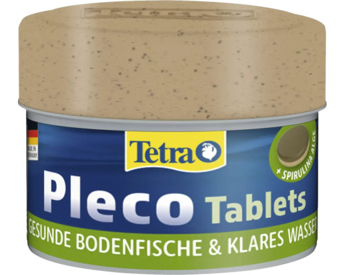 Tetra Pleco Tablets, Fischfutter für Bodenfische, mit Spirulina-Algen für gesunde Fische und klares Wasser. Hergestellt in Deutschland. Tetra Logo.