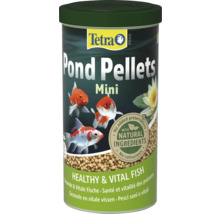 Tetra Logo. Tetra Pond Pond Pellets Mini Fischfutter für Teichfische. Ohne Konservierungsstoffe, Farbstoffe und mit natürlichen Inhaltsstoffen.