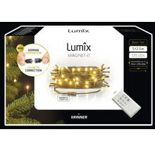 Lumix Magnet-it Basis-Set LED-Lichterkette von Krinner mit 125 LEDs, magnetischer Verbindung, 5 Segmenten zu 2,5 Meter und Fernbedienung.