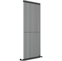 Radiateur tubulaire vertical en acier noir pour pièces à vivre ou salles de bains.