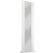 Radiateur design vertical avec miroir intégré, blanc.