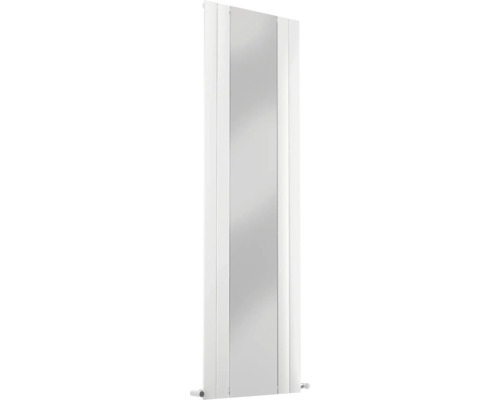 Radiateur design vertical avec miroir intégré, blanc.