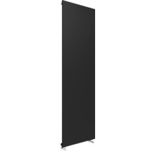 Radiateur vertical à face plane anthracite avec surface lisse.